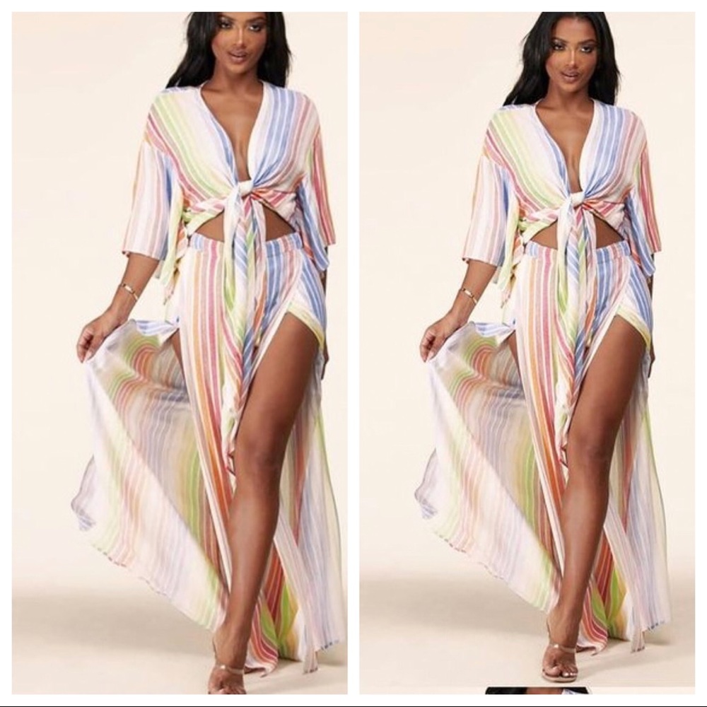 Two Piece Candy Striped Set
